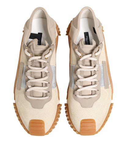 Dolce &amp; Gabbana Beige Schnürschuhe Low Top NS1 Herren Sneakers