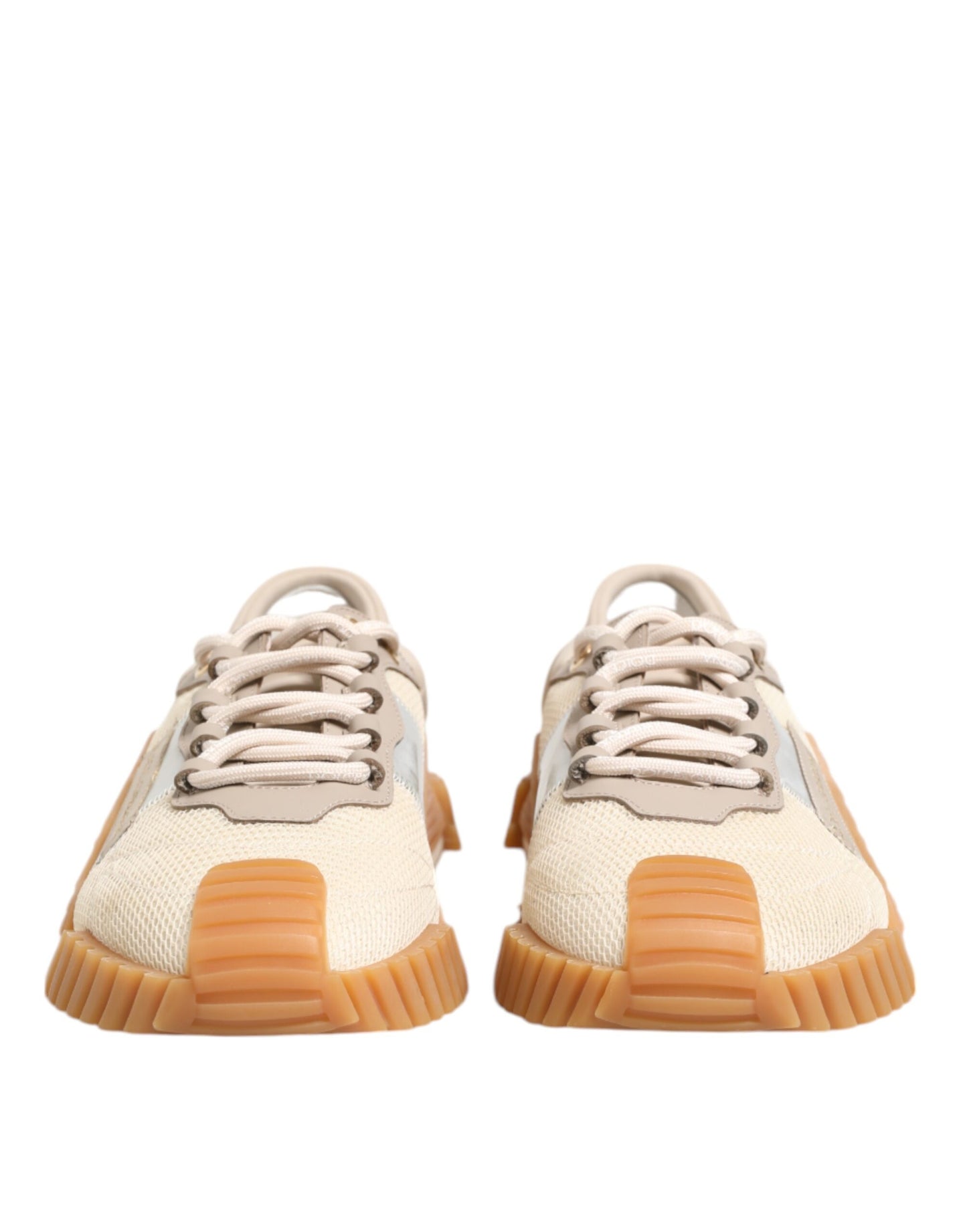 Dolce &amp; Gabbana Beige Schnürschuhe Low Top NS1 Herren Sneakers