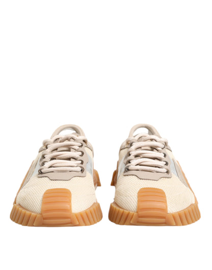 Dolce &amp; Gabbana Beige Schnürschuhe Low Top NS1 Herren Sneakers