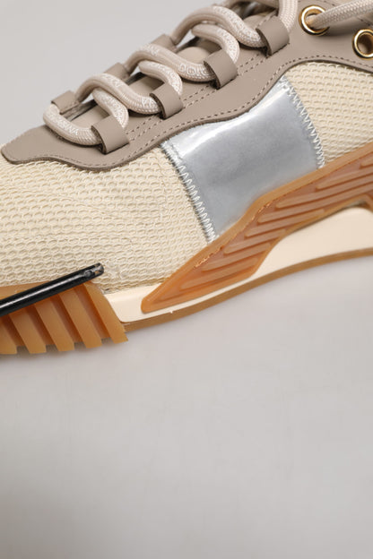 Dolce &amp; Gabbana Beige Schnürschuhe Low Top NS1 Herren Sneakers