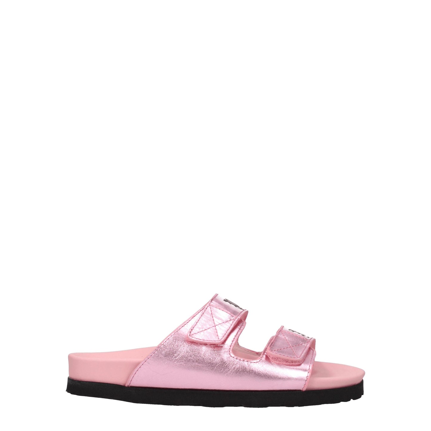 Palm Angels Pink Leather Slippers Sandals