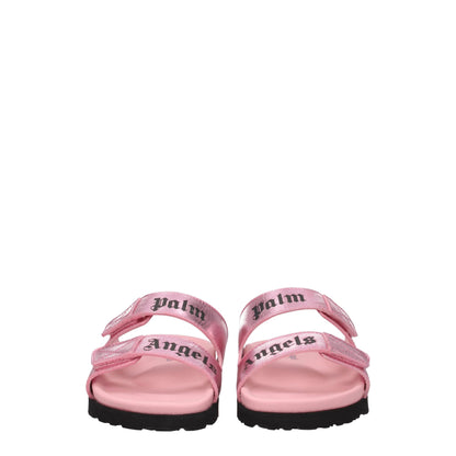 Palm Angels Pink Leather Slippers Sandals