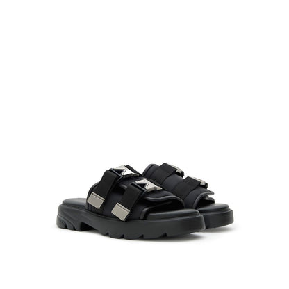Bottega Veneta – Schwarzer Baumwoll-Slipper