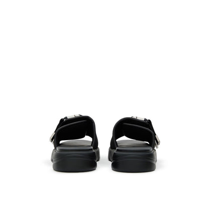 Bottega Veneta – Schwarzer Baumwoll-Slipper