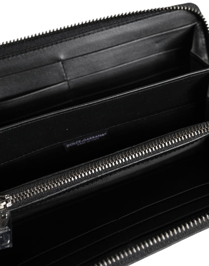 Dolce &amp; Gabbana Herren Continental Clutch aus exotischem Leder in Schwarz und Braun