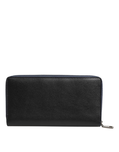 Dolce &amp; Gabbana Herren Continental Clutch aus exotischem Leder in Schwarz und Blau