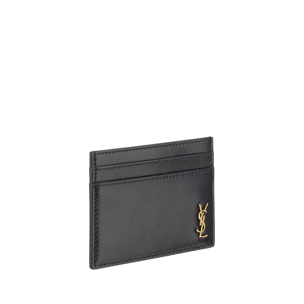 Saint Laurent Portemonnaie aus schwarzem Kalbsleder (Bos Taurus)