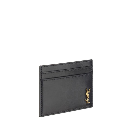 Saint Laurent Portemonnaie aus schwarzem Kalbsleder (Bos Taurus)