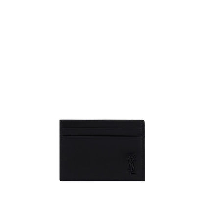Saint Laurent Portemonnaie aus schwarzem Kalbsleder (Bos Taurus)