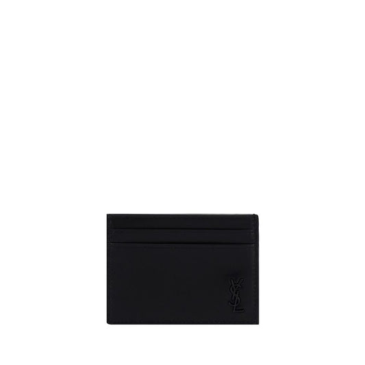 Saint Laurent Portemonnaie aus schwarzem Kalbsleder (Bos Taurus)