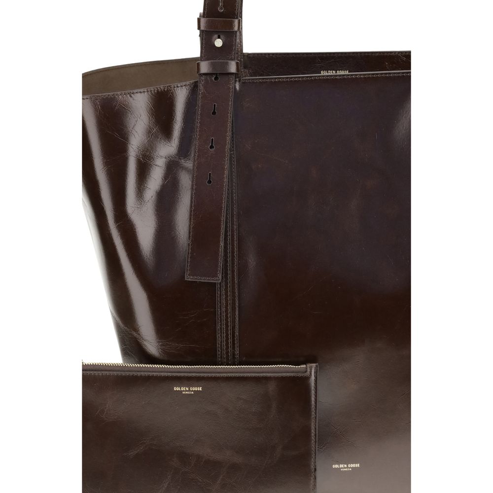 Golden Goose Brown Calf Leather Bos Taurus Shoulder Bag