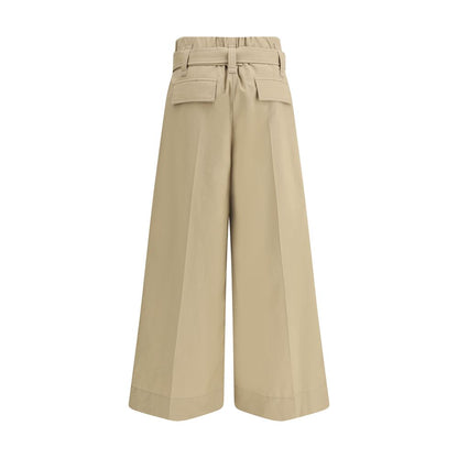 Brunello Cucinelli Beige Cotton Cropped Pants