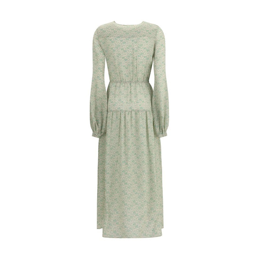 Kristina Ti Grünes Seidenlanges Kleid