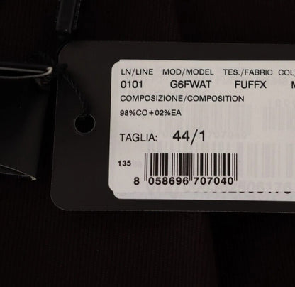 Dolce &amp; Gabbana – Enge Hose aus Baumwollstretch in Bordeaux