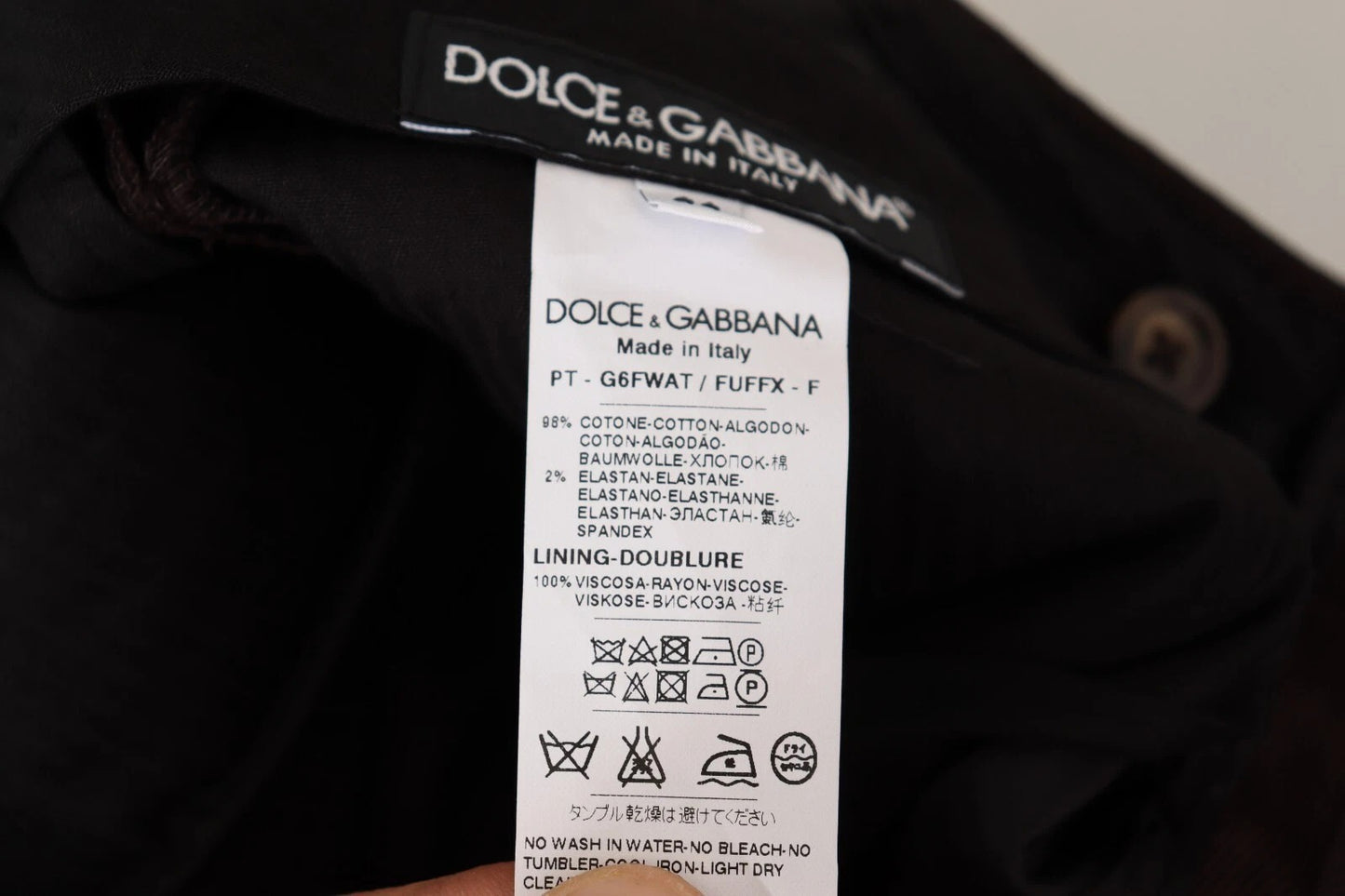 Dolce &amp; Gabbana – Enge Hose aus Baumwollstretch in Bordeaux