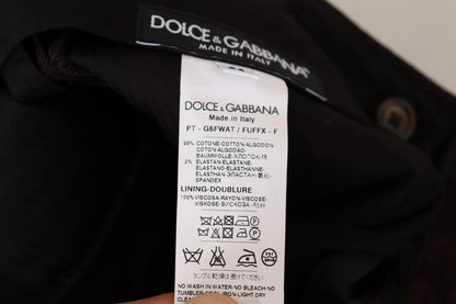 Dolce &amp; Gabbana – Enge Hose aus Baumwollstretch in Bordeaux