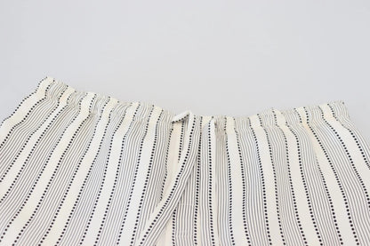 Dolce &amp; Gabbana – Loungehose aus Seide mit weißen Streifen