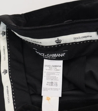 Dolce &amp; Gabbana – Schmale Chinohose aus Stretch-Baumwolle in Schwarz