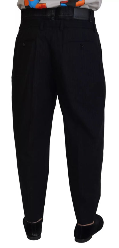 Dolce &amp; Gabbana – Lockere Jeans aus schwarzem Baumwollstretch