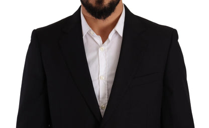 Domenico Tagliente – Blauer, einreihiger, formeller, zweiteiliger Anzug aus Polyester