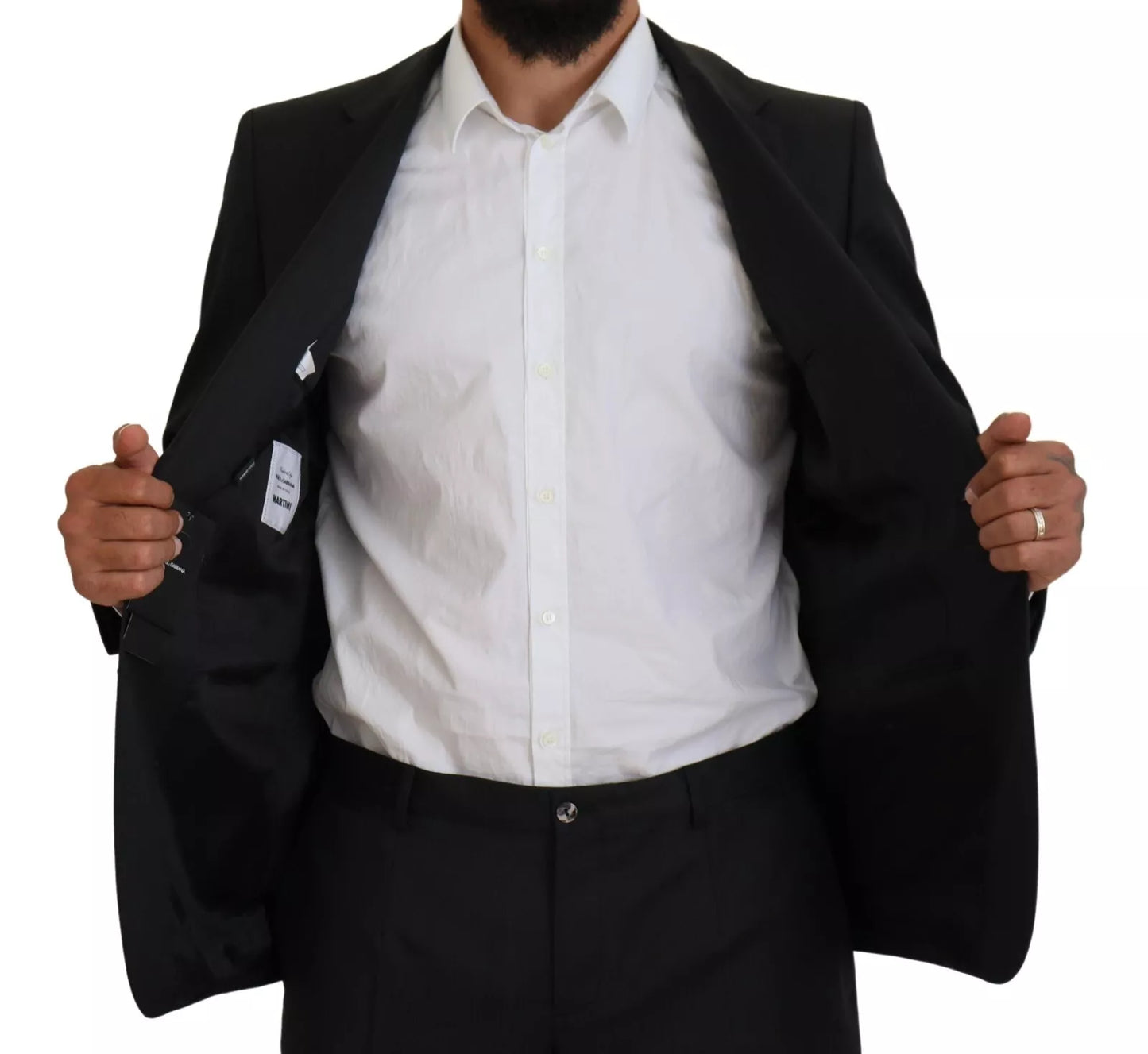 Dolce &amp; Gabbana – 2-teiliger MARTINI-Anzug aus melierter grauer Wolle