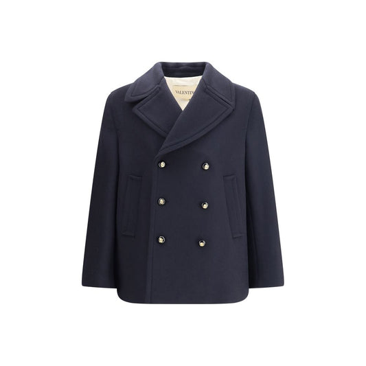 Valentino Wollmantel aus blauem Fleece