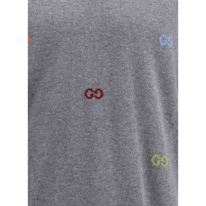 Gucci Mehrfarbiger Kaschmirpullover mit Logo
