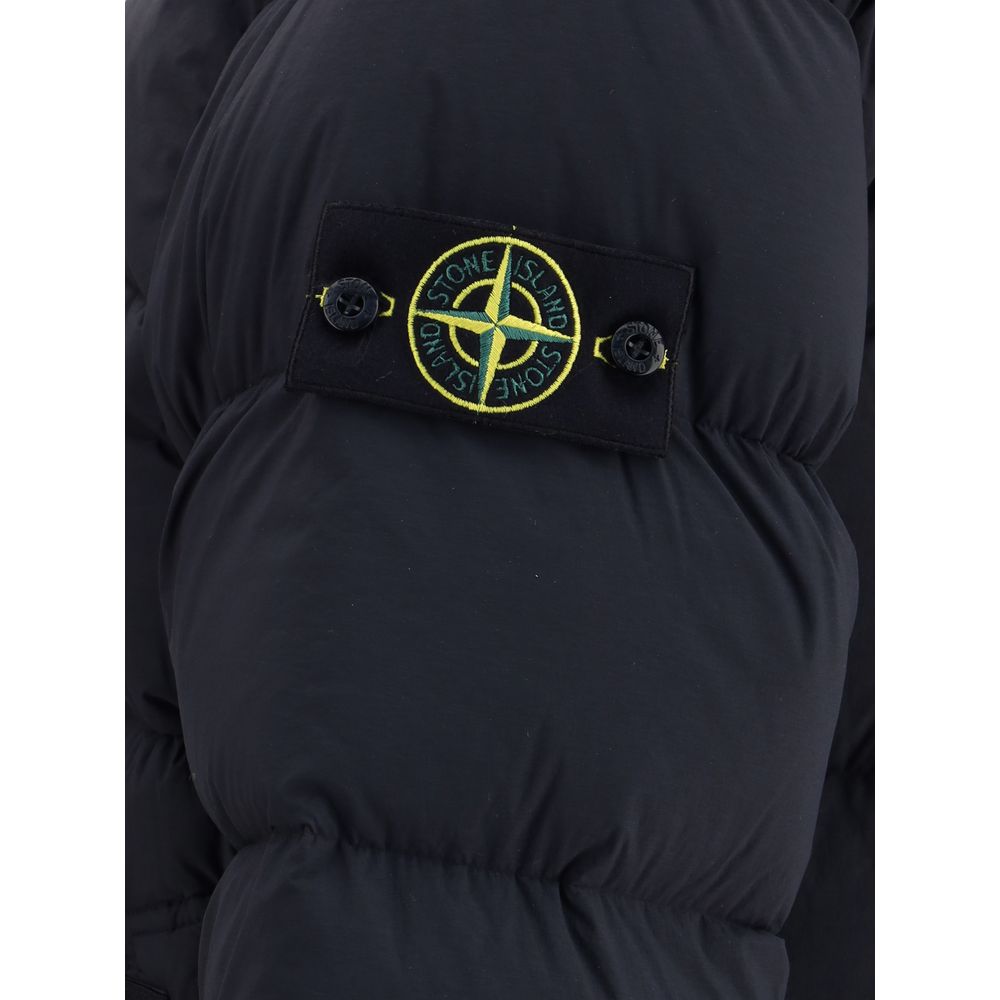 Stone Island Schwarzer Polyamid-Mantel