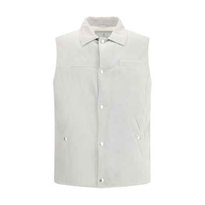 Brunello Cucinelli Graue Lederjacke