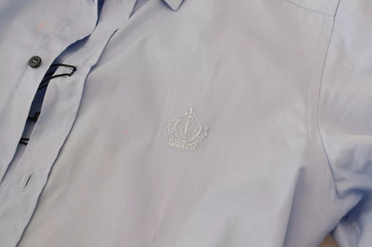 Dolce &amp; Gabbana Hellblaues Slim Fit-Hemd aus Baumwolle