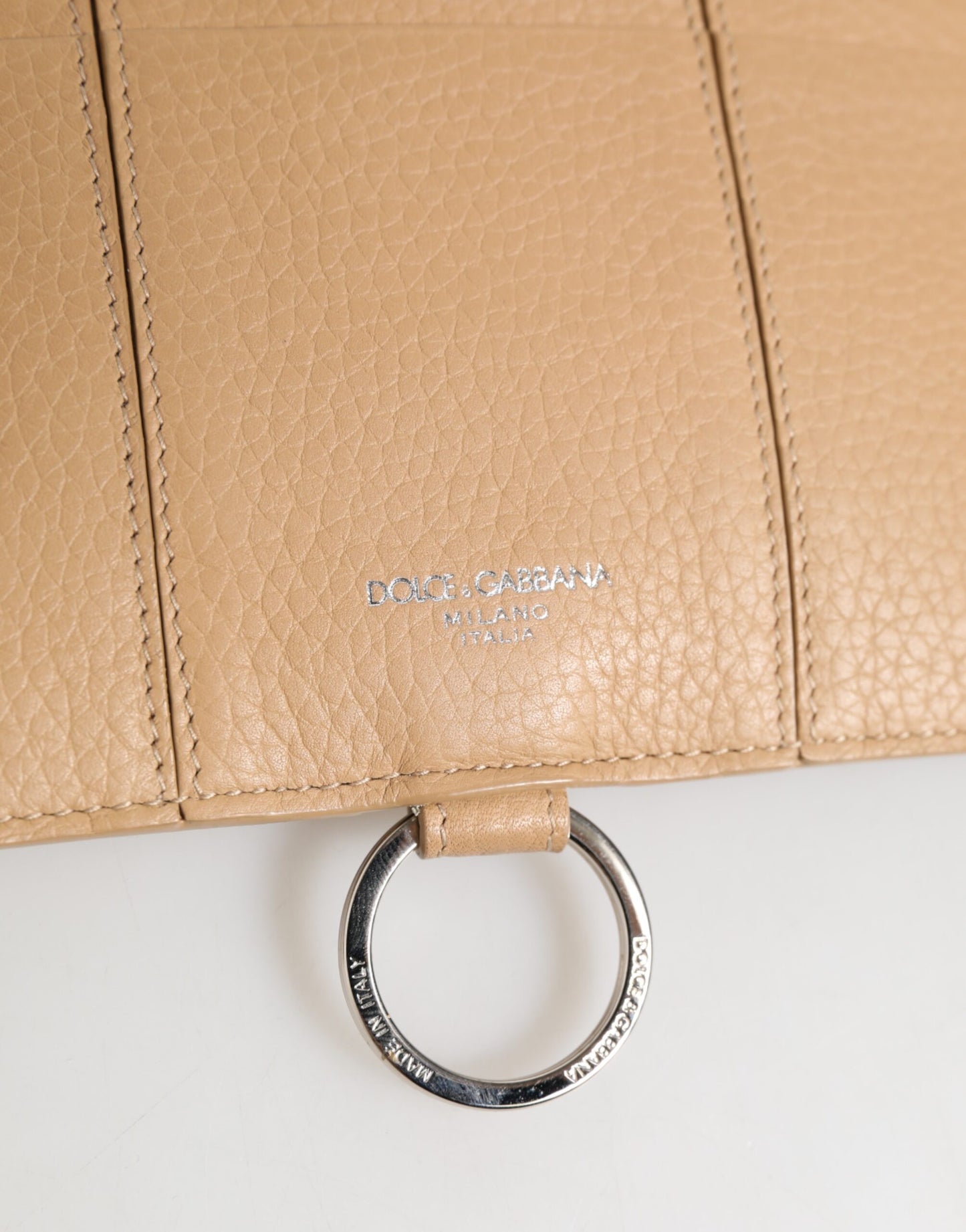 Dolce &amp; Gabbana – Großes Umhängekartenetui aus Kalbsleder in Beige
