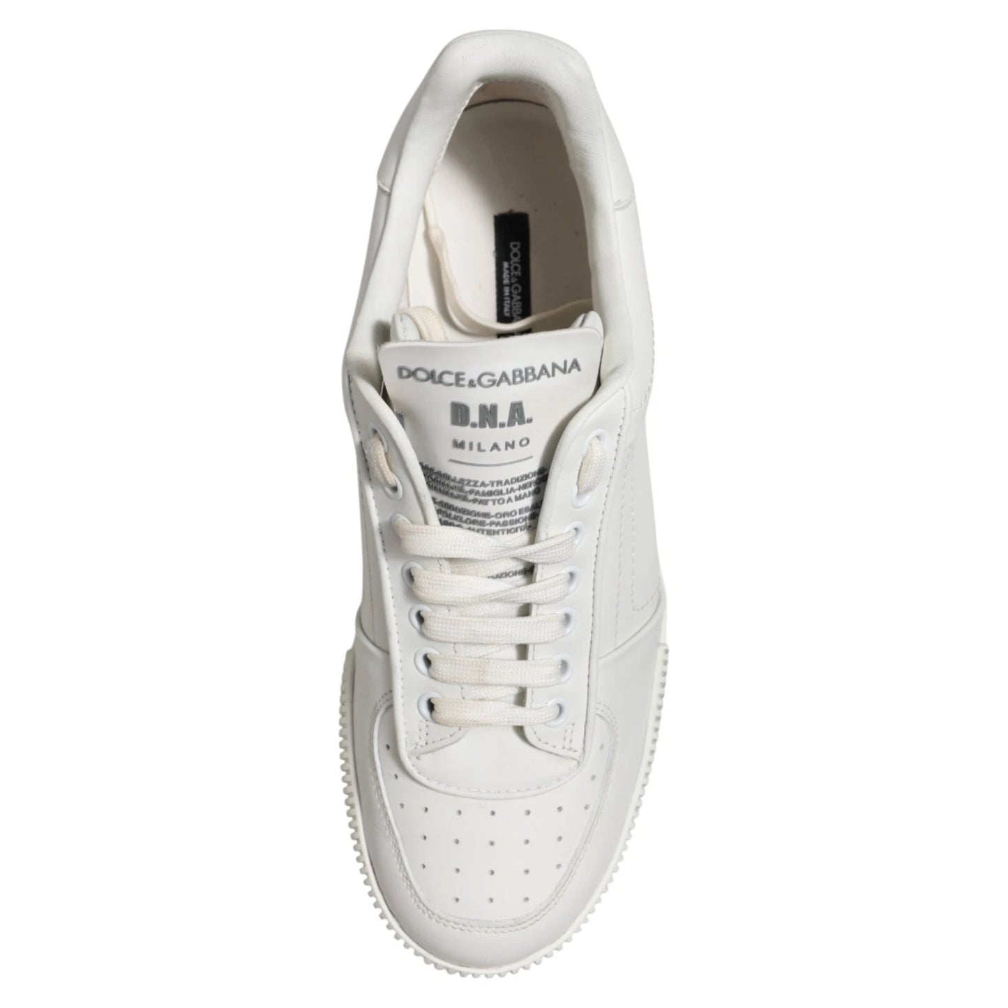 Dolce &amp; Gabbana Weiße Miami Leder Low Top Herren Sneakers Schuhe