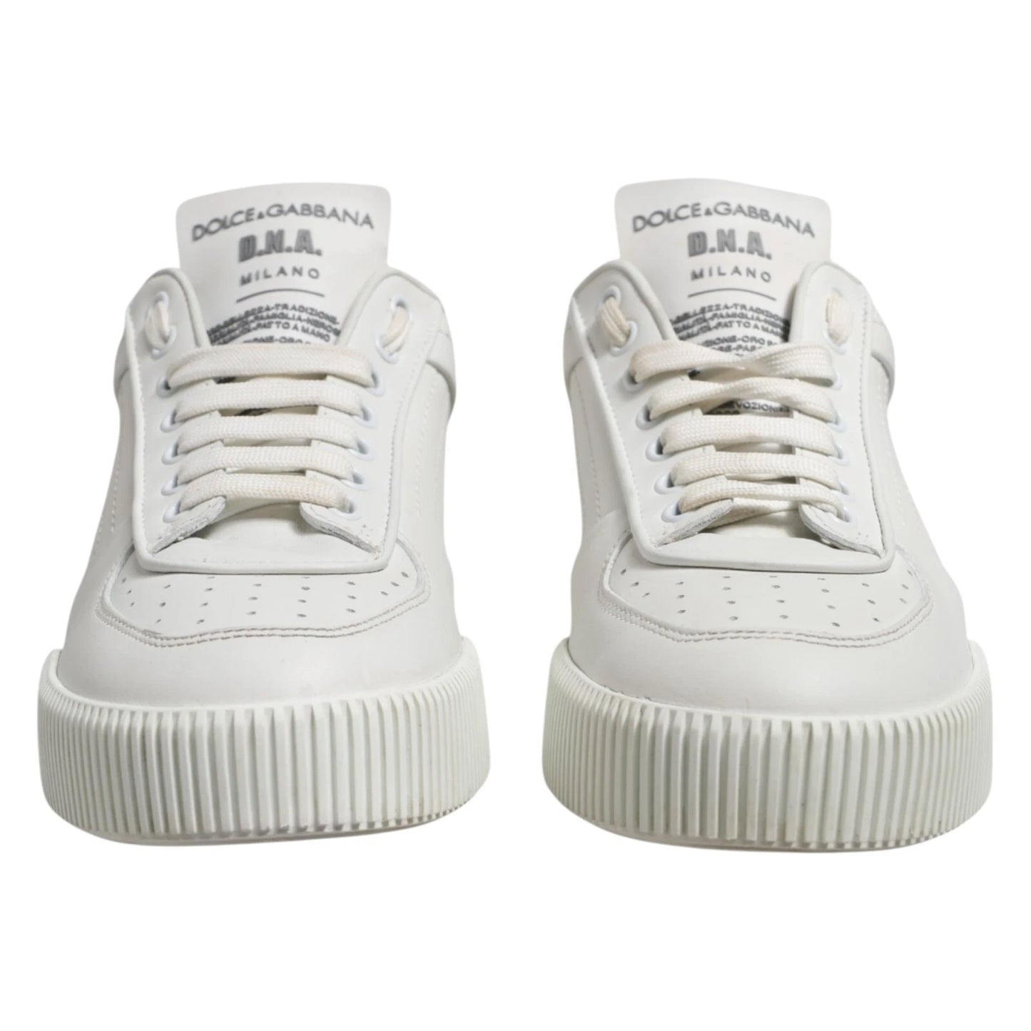 Dolce &amp; Gabbana Weiße Miami Leder Low Top Herren Sneakers Schuhe