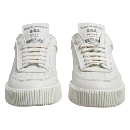 Dolce &amp; Gabbana Weiße Miami Leder Low Top Herren Sneakers Schuhe