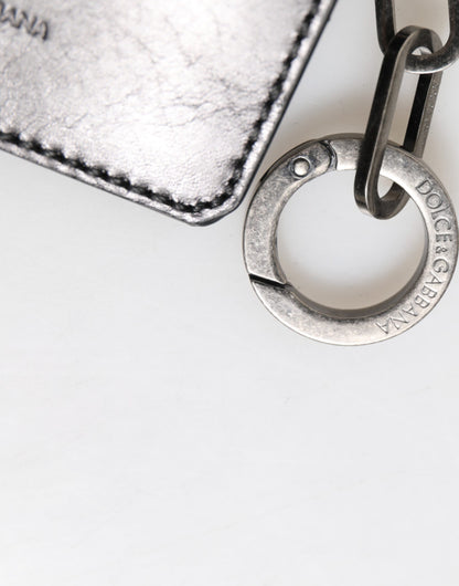 Dolce &amp; Gabbana Geldbörse – Schwarzes Leder mit Logoprägung, Schlüsselanhänger, Kartenetui