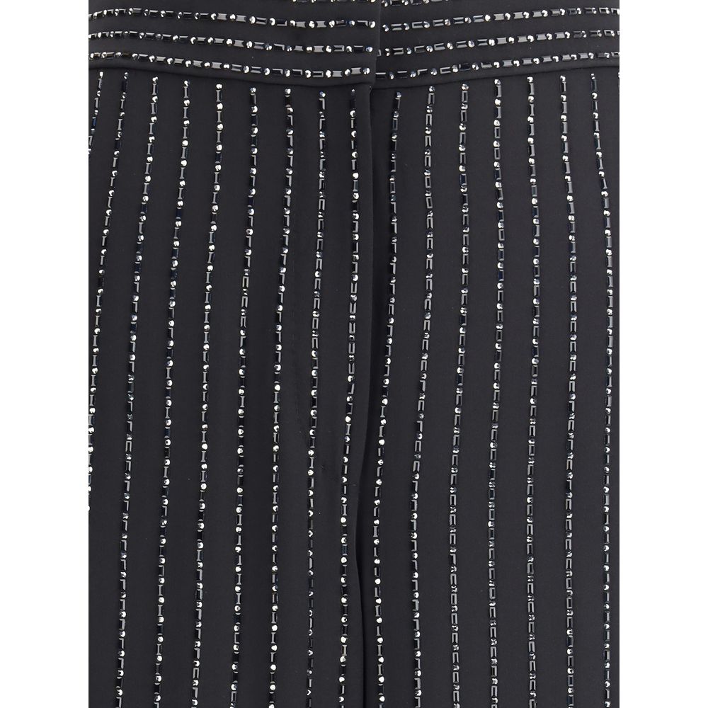 Giorgio Armani Weite Seidenhose mit Strass