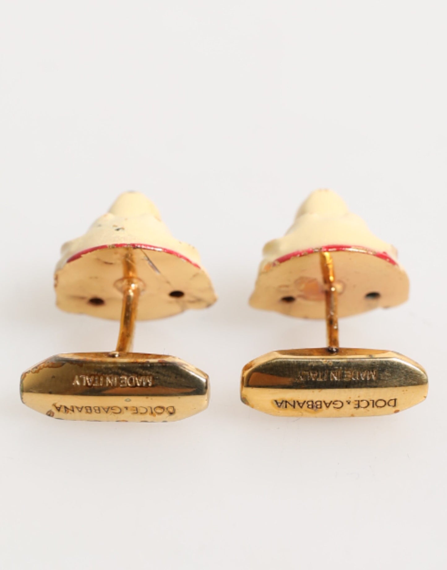 Dolce &amp; Gabbana Manschettenknopf aus Messing in Goldtönen mit Hundewelpen-Motiv für Herren