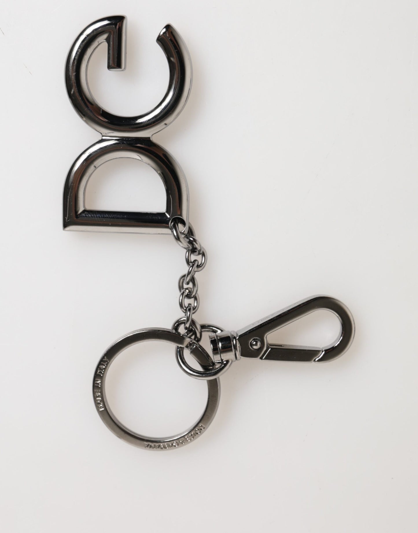 Dolce &amp; Gabbana Silber Messing DG Logo Metall Schlüsselanhänger Halter Männer Schlüsselanhänger