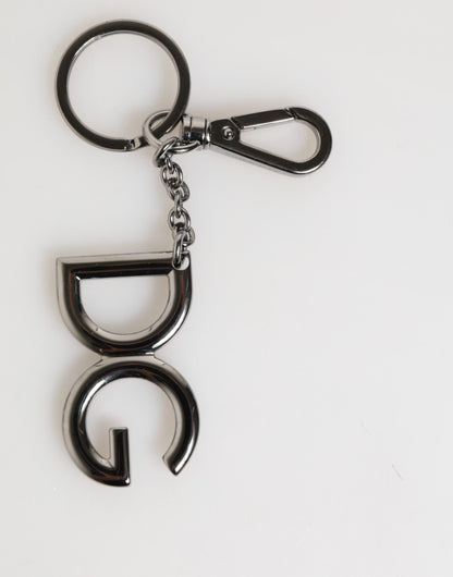 Dolce &amp; Gabbana Silber Messing DG Logo Metall Schlüsselanhänger Halter Männer Schlüsselanhänger