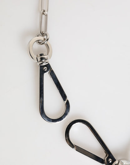 Dolce &amp; Gabbana Silberfarbene Metallkette mit DG-Logo-Anhänger für Herren