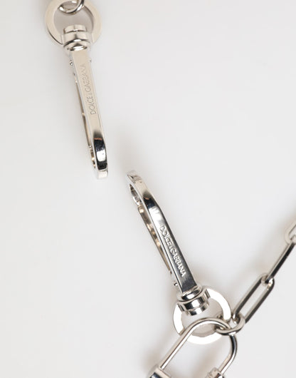 Dolce &amp; Gabbana Silberfarbene Metallkette mit DG-Logo-Anhänger für Herren