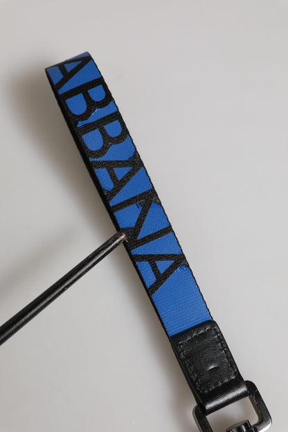 Dolce &amp; Gabbana Blau Nylon Logo DG Crown Herren Halter Schlüsselanhänger Schlüsselanhänger