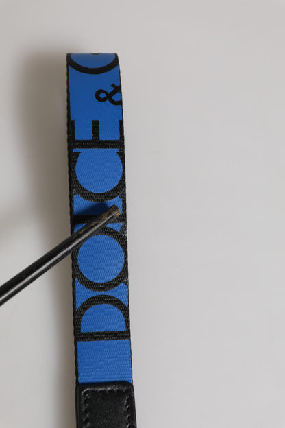 Dolce &amp; Gabbana Blau Nylon Logo DG Crown Herren Halter Schlüsselanhänger Schlüsselanhänger