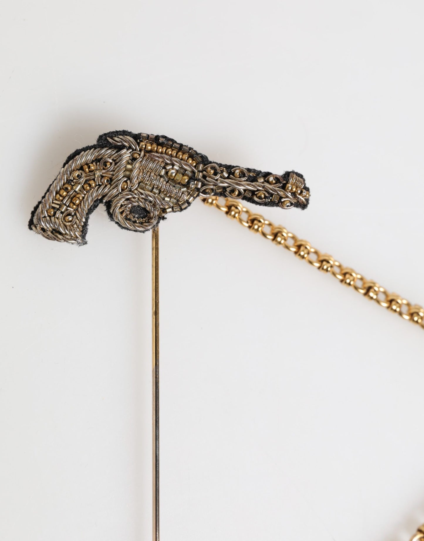 Dolce &amp; Gabbana Reversnadel Messing Kupfer Revolver Herren Accessoires Brosche