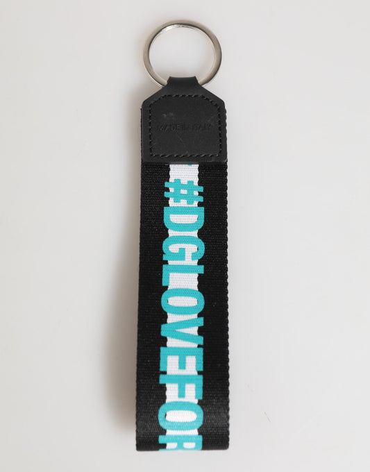 Dolce &amp; Gabbana Schlüsselanhänger mit mehrfarbigem Logo aus Polyester und Messing