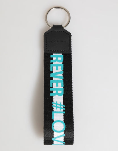 Dolce &amp; Gabbana Schlüsselanhänger mit mehrfarbigem Logo aus Polyester und Messing