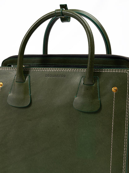 Dsquared² Green Leather Tote Bag