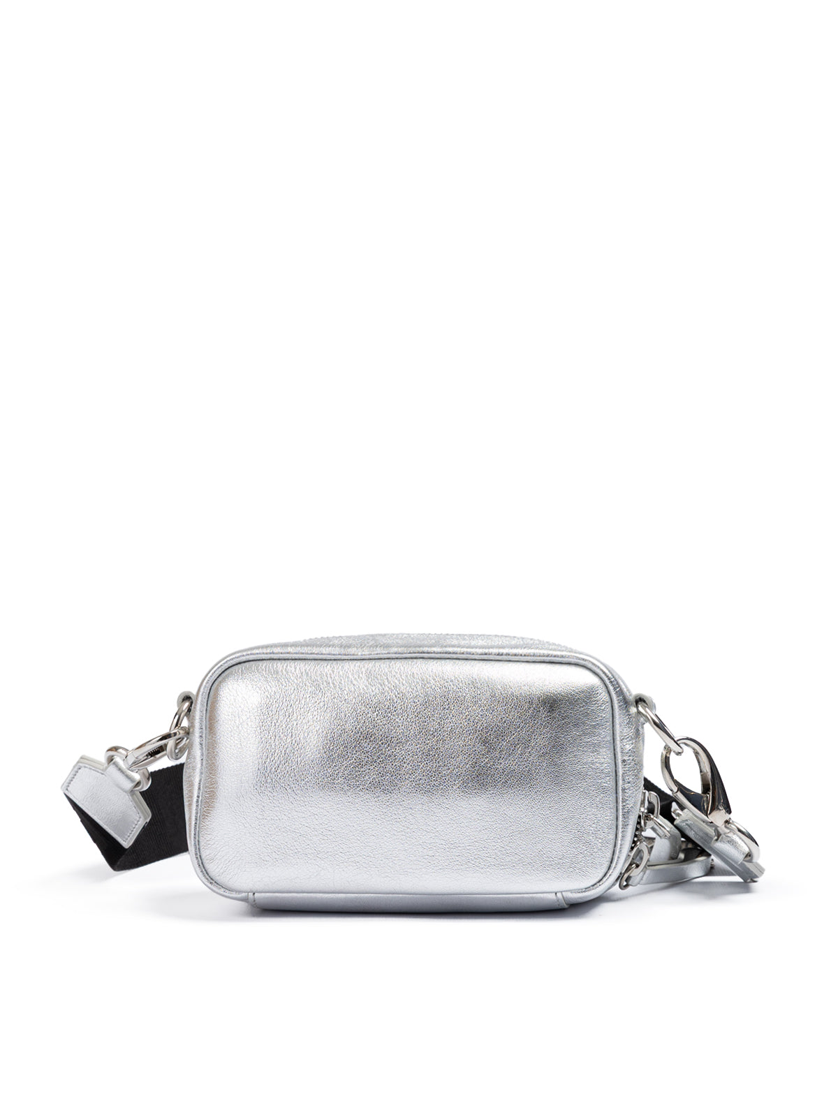 Dsquared² Silver Paillettes and Leather Clutch Bag