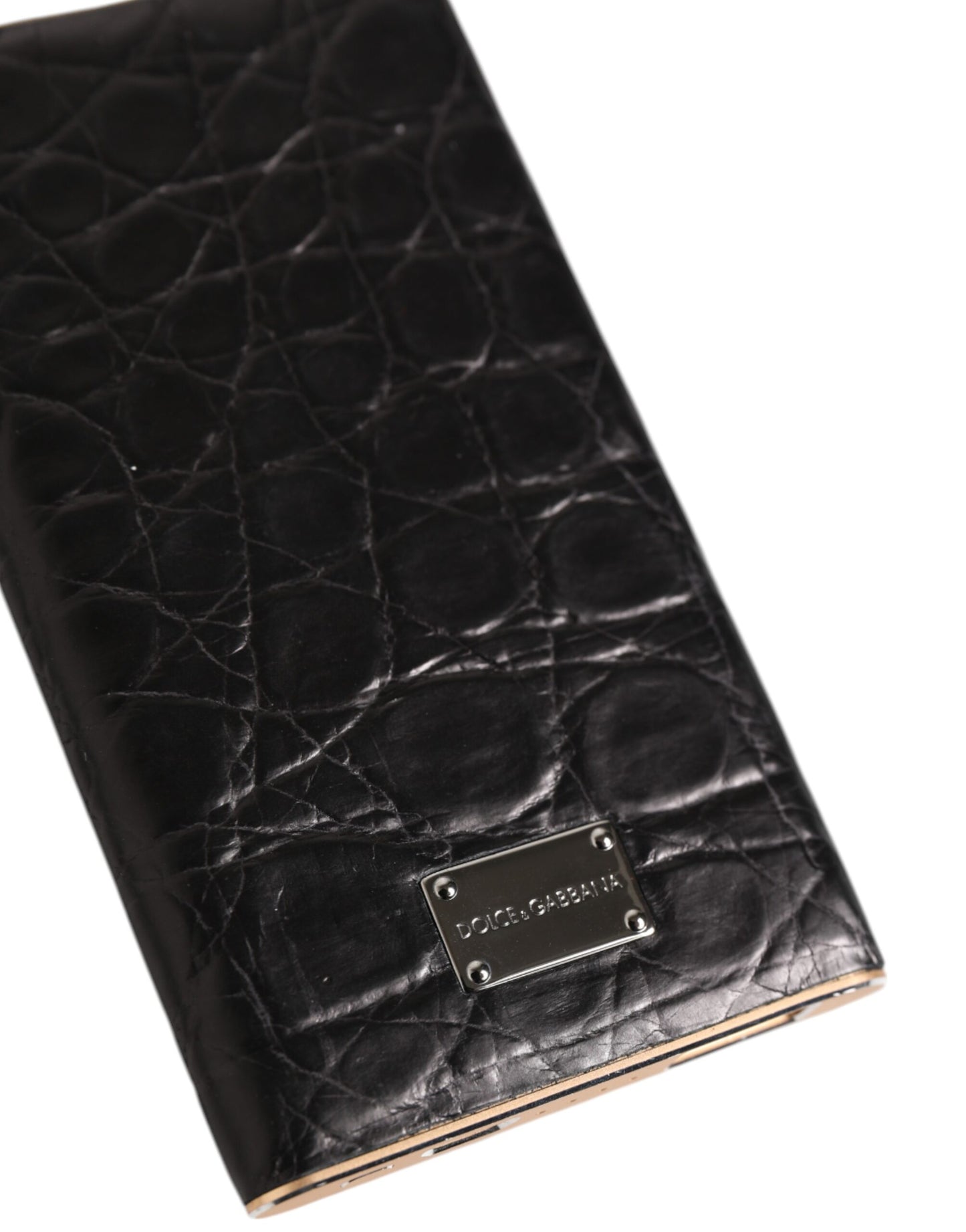 Dolce &amp; Gabbana – Exotisches Powerbank-Ladegerät aus schwarzem Leder, 3000 mAh, USB