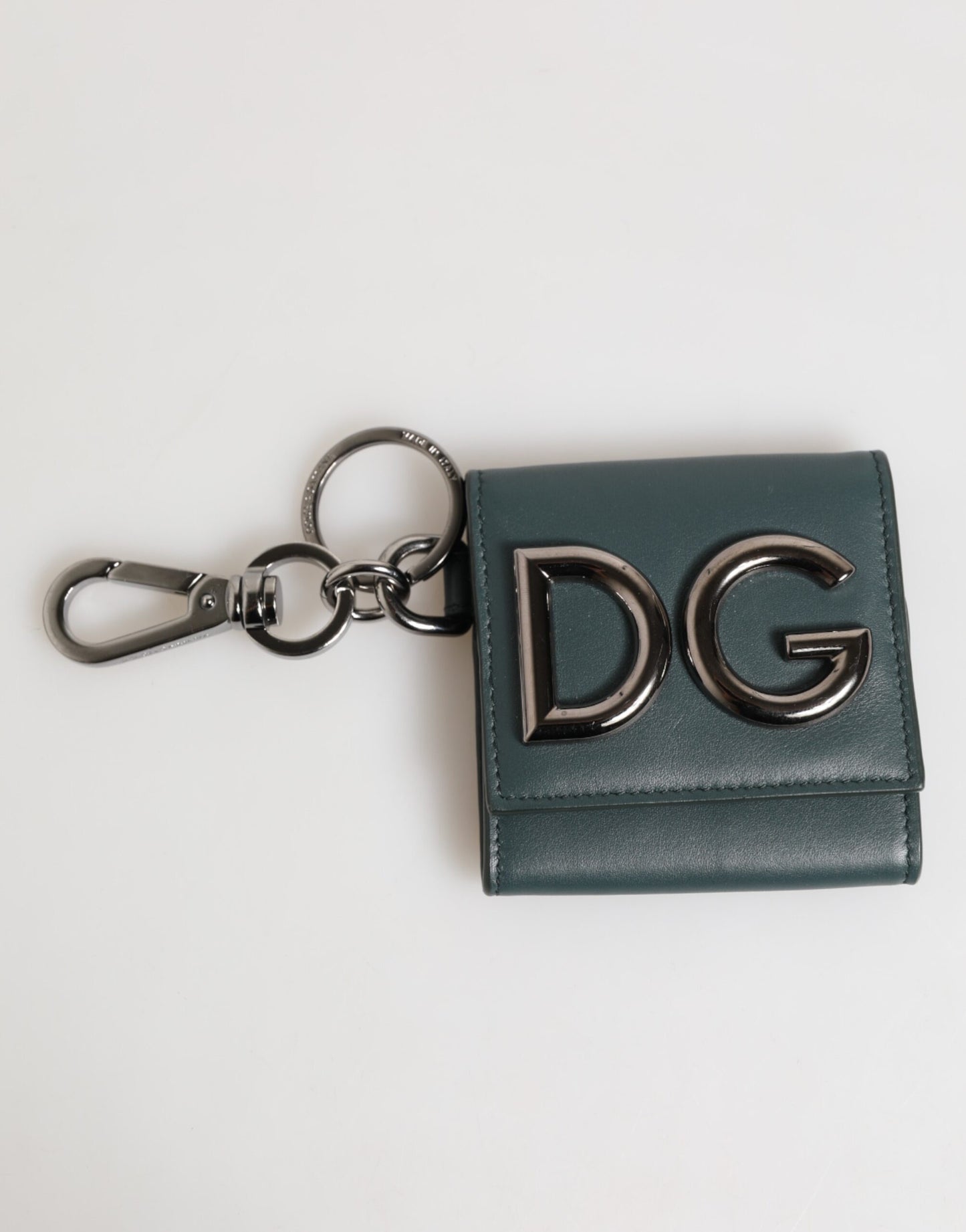 Dolce &amp; Gabbana Dunkelgrünes Leder-Geldbörse mit DG-Logo